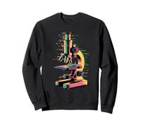 Glitch Art Microscope Scientist Biologist Microbiologist Sweatshirt