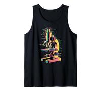 Glitch Art Microscope Scientist Biologist Microbiologist Tank Top