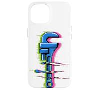 Glitch Art Plumber Wrench Plumbing Pipe Drain Plumbers Case for iPhone 15