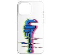 Glitch Art Plumber Wrench Plumbing Pipe Drain Plumbers Case for iPhone 16 Pro Max