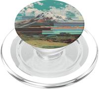Glitch Art Snow Mountain Landscape Vaporwave PopSockets PopGrip for MagSafe