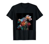 Glitch Art Tulips Digital Distortion Floral T-Shirt