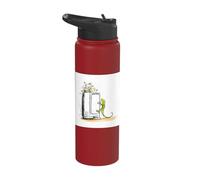 Glitch Art TV Static Noise Gecko Graphic Stainless Steel Insulated Water Bottle