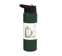 Glitch Art TV Static Noise Gecko Graphic Stainless Steel Insulated Water Bottle