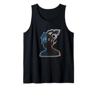 Glitch Burning House Head Witch House Tank Top