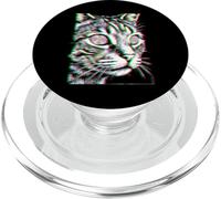 Glitch Cat Rave Party EDM Techno House Music PopSockets PopGrip for MagSafe
