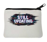 Glitch Effect Still Updating Text Visual Neoprene Coin Purse Pouch 10x11cm White