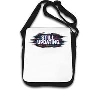 Glitch Effect Still Updating Text Visual Shoulder Bag White