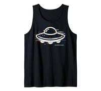 Glitch Effect UFO Aliens are Real Vaporwave Cyberpunk Tank Top