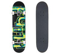 Glitch Logo Complete Skateboard 7.875 x 31.65 Green/Yellow