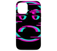 Glitch Sad Face Digital Art Cyber Culture Vaporwave Case for iPhone 12/12 Pro
