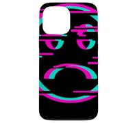 Glitch Sad Face Digital Art Cyber Culture Vaporwave Case for iPhone 13 Pro Max