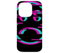 Glitch Sad Face Digital Art Cyber Culture Vaporwave Case for iPhone 14 Pro