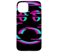 Glitch Sad Face Digital Art Cyber Culture Vaporwave Case for iPhone 15 Plus