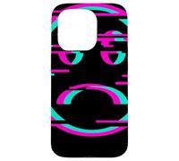 Glitch Sad Face Digital Art Cyber Culture Vaporwave Case for iPhone 15 Pro
