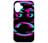 Glitch Sad Face Digital Art Cyber Culture Vaporwave Case for iPhone 16
