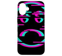 Glitch Sad Face Digital Art Cyber Culture Vaporwave Case for iPhone 16 Plus