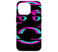 Glitch Sad Face Digital Art Cyber Culture Vaporwave Case for iPhone 16 Pro