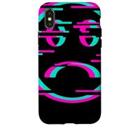 Glitch Sad Face Digital Art Cyber Culture Vaporwave Case for iPhone X/XS