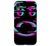 Glitch Sad Face Digital Art Cyber Culture Vaporwave Case for iPhone XR