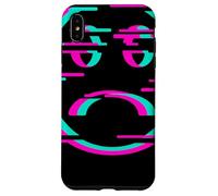 Glitch Sad Face Digital Art Cyber Culture Vaporwave Case for iPhone XS Max