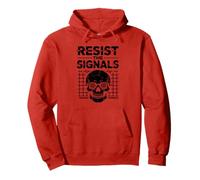 Glitch Skull Design Trippy Spiral Eyes Conspiracy Art Pullover Hoodie