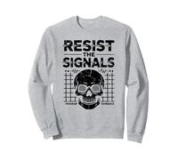 Glitch Skull Design Trippy Spiral Eyes Conspiracy Art Sweatshirt