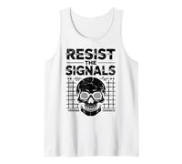 Glitch Skull Design Trippy Spiral Eyes Conspiracy Art Tank Top