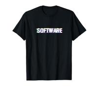 Glitch Text Effect Minimal Quote Design High Tech Visual T-Shirt