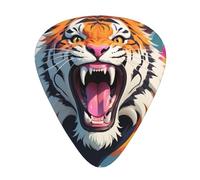 Glitch Tiger Roar Wzywhj Prints Abs Guitar Picks 12 Piece, Easy Grip Uke Picks For Your Bass, Ukulele, Acoustic Or Electric Guitar