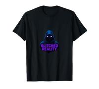 Glitched Reality Hooded Figure Horror Tee T-Shirt