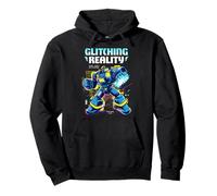 Glitching Reality Robo Mode Activated Cyber Mech Pullover Hoodie
