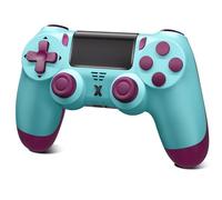 Glitfix Wireless Controller for PS-4, Controller Wireless for PS-4/Pro/Slim/PC, Bluetooth Gamepad Joystick with Dual Vibration Touch Panel 3.5mm Audio Jack Six-Axis (Blue)