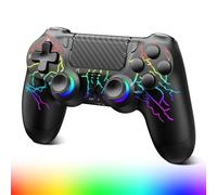 Glitfix Wireless Controller for PS-4, Crack Design with RGB Light, 1000mAh Battery, Gamepad Joystick with Dual Vibration/6-Axis Gyro Sensor/Touch Panel, Controller for PS-4/Pro/Slim/PC