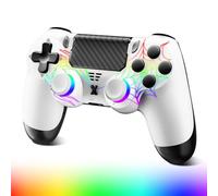 Glitfix Wireless Controller for PS-4, LED Game Controller Compatible with PS-4/Slim/Pro/PC, Controller Wireless with Dual Vibration,7-Color RGB Leds,1000mAh Battery,6-Axis,Touchpad,Headphone Jack