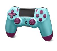 Glitfix Wireless Controller für PS-4, Controller Wireless für PS-4/Pro/Slim/PC, Bluetooth Gamepad Joystick mit Dual Vibration Touch Panel 3.5mm Audio Jack Six-Axis(Blau)