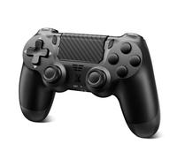 Glitfix Wireless Controller für PS-4/Pro/Slim/PC, Game Controller mit Turbo/Zurück Taste/Dual Vibration/6-Achsen Gyro Sensor/Touchpanel(Black)