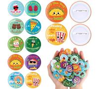 Glitinsel 100 Pcs Reading Awards/be Kindness Pins Back to School Funny Reading Prizes Kindness Book Lover Round Buttons Pins Positive Incentive Reward Prizes for Students Classroom, about 3 cm/1.2
