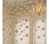 Glitinsel 50 Set Artificial Rose Hanging Flower Decorations DIY Floating Flower Garland Hanging Flowers from Ceiling Dangling Rose Strings for Wedding Baby Shower Birthday Floral Party Decor(White)