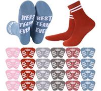 Glitopper 24 Pairs Best Team Ever Gift Socks Bulk Employee Appreciation Gifts for Women Men Team Staff Coworker Office Favors, Macaron, 5 UK