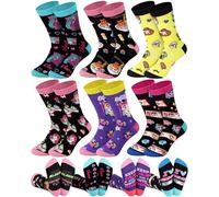 Glitopper 6 Pairs Anime Socks for Women Teen Girls Funny Casual Cotton Crew Socks Birthday Christmas Gifts for Anime Lovers