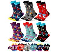 Glitopper 6 Pairs Funny Theatre Socks Gift for Women Musical Theater Crew Cotton Socks Novelty Back to School Gifts for Student Theatre Lovers