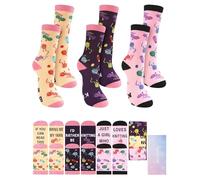 Glitopper Novelty Knitting Gift for Women Funny Knitting Socks Novelty Christmas Socks for Crocheters Knitters Crochet Gifts, Multicolor, One size