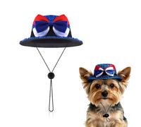 Glitter 250th Anniversary Independence Day Cat Hat Sparkly Red White and Blue Dog Cap Shiny 4th of July Outfits Accessories for Pet Hat for Small Dogs Cats Bling Memorial Day American Flag Holiday Hat