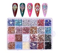 Glitter 3D Rhinestones AB Flat Back Stones Decoration Colorful Crystal Accessories