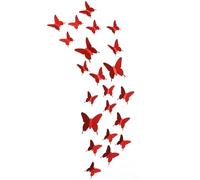 Glitter 3DButterfly Wall Stickers-Red