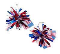 Glitter 4th of July Earrings for Women Colorful Independence Day Patriotic Hoop Earrings American USA Flag Earrings Charm Red White Blue Hoop Firework Shiny Earrings, Metal
