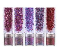 Glitter, 5 Boxes/Set 10ml Holographic Chunky Glitter Sequins Mixed Cosmetic Glitter Paillette for Body Face Hair Make Up Nail Art Festival Christmas