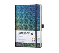 Glitter A5 Notebook, 8.3x5.7" Journal Notebooks for Work School, Note Taking, Business, Notebook With Dividers for Students, Teachers, Office, School Supplies (Black)