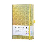 Glitter A5 Notebook, 8.3x5.7" Journal Notebooks for Work School, Note Taking, Business, Notebook With Dividers for Students, Teachers, Office, School Supplies (Yellow)